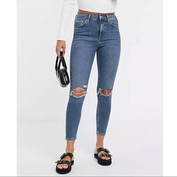 Topshop Jaime Ripped Knee Skinny Jeans - Picture 1 of 6
